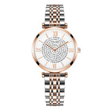 Gypsophila Diamond Design Women Watches Fashion Silver Round Dial Stainless Steel Band Quartz Wrist Watch Gifts relogiosfeminino