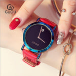 GUOU Luxury Women's Watches Stainless Steel Colorful straps Purple Women Watches Fashion Ladies watch reloj mujer zegarek damski