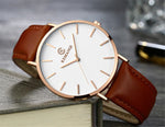 New Men's Watch 6.5mm Ultra-thin KEMANQI Brand Watches Leather Simple Business Quartz Wristwatch Roman Masculine Male relojes