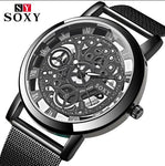 Relogio Masculino SOXY Skeleton Wrist Watch Men Watch Fashion Hollow Out Men's Watches Luxury Watches Men Clock Saati Relojes