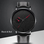 Minimalism Men Watches Ultra Thin Casual Brand Quartz Simple Blue Pointer WristWatch Leather Strap Business Relogio Masculino