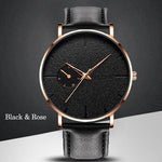 Minimalism Men Watches Ultra Thin Casual Brand Quartz Simple Blue Pointer WristWatch Leather Strap Business Relogio Masculino