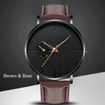 Minimalism Men Watches Ultra Thin Casual Brand Quartz Simple Blue Pointer WristWatch Leather Strap Business Relogio Masculino