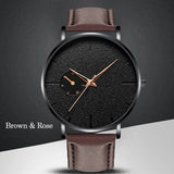 Minimalism Men Watches Ultra Thin Casual Brand Quartz Simple Blue Pointer WristWatch Leather Strap Business Relogio Masculino