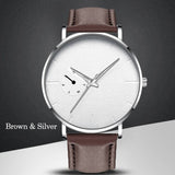 Minimalism Men Watches Ultra Thin Casual Brand Quartz Simple Blue Pointer WristWatch Leather Strap Business Relogio Masculino