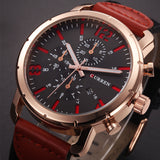 CURREN Mens Watches Top Brand Luxury Sport Quartz-Watch Leather Strap Clock Men Waterproof Wristwatch Relogio Masculino