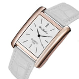 WoMaGe Simple Fashion Rectangle Women's Watches Rose Gold Watch Women Watches Luxury Leather Strap Ladies Watch reloj mujer