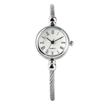 Unique Women Bracelet Watch Little Smooth Dial Top Luxury Silver Slim Strap Korean Retro Art Female Clock Quartz Watch Gift Hour