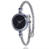 Unique Women Bracelet Watch Little Smooth Dial Top Luxury Silver Slim Strap Korean Retro Art Female Clock Quartz Watch Gift Hour