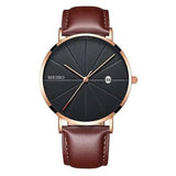 Black Men‘s Ultra Thin Watch Stainless Steel Mesh Band Leather Clock Classic Quartz Date Wristwatch Casual Relogio Masculino