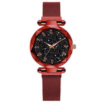 2019 Hot Sale Starry Sky Watch Women's Luxury Magnetic Magnet Buckle Quartz Wristwatch Geometric Surface Female Luminous Watches