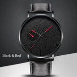 Ultra Thin Men Watches Minimalism Casual Brand Quartz Simple Blue Pointer WristWatch Leather Strap Business Relogio Masculino