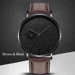 Ultra Thin Men Watches Minimalism Casual Brand Quartz Simple Blue Pointer WristWatch Leather Strap Business Relogio Masculino