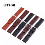 UTHAI Z08 Watch Band Genuine Leather Straps 10-24mm Watch Accessories High Quality Brown Colors Watchbands