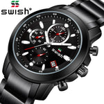 SWISH New product Men's Fashion Watches Men Sport Waterproof All steel Quartz Watch Man Clock Wrist watches Relogio Masculino