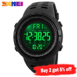 SKMEI 1251 Sports Watches Men 50M Waterproof Double Time Countdown Watch Chrono Digital Alarm Wristwatches Relogio Masculino