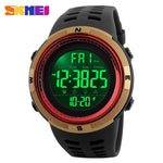 SKMEI 1251 Sports Watches Men 50M Waterproof Double Time Countdown Watch Chrono Digital Alarm Wristwatches Relogio Masculino