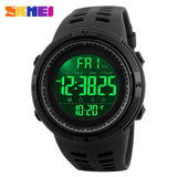 SKMEI 1251 Sports Watches Men 50M Waterproof Double Time Countdown Watch Chrono Digital Alarm Wristwatches Relogio Masculino