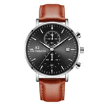 2019 New Arrival Quartz Watches Men Genuine Leather Strap Chronograph Calendar Luxury Casual Vintage Watch X2-066G