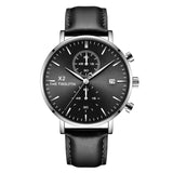 2019 New Arrival Quartz Watches Men Genuine Leather Strap Chronograph Calendar Luxury Casual Vintage Watch X2-066G