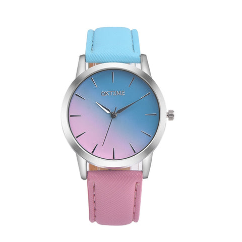 Ladies Watch Retro Rainbow Design Leather Band Analog Alloy Quartz Womens Watch Cheap Watch Female Clock reloj mujer Dropshiping