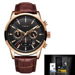 LIGE Top Brand Luxury Fashion New Leather Strap Quartz Men Watches Casual Date Business Male Wristwatches Homme Montre Clock+Box