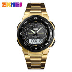 SKMEI Watch Men's Watch Fashion Sport Watches Stainless Steel Strap Mens Watches Stopwatch Chronograph Waterproof Wristwatch Men