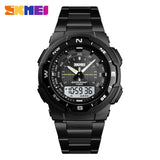 SKMEI Watch Men's Watch Fashion Sport Watches Stainless Steel Strap Mens Watches Stopwatch Chronograph Waterproof Wristwatch Men