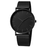 Minimalist Men Fashion Ultra Thin Watches Simple Men Business Stainless Steel Mesh Belt Quartz Watch Relogio Masculino