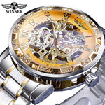 Winner Transparent Fashion Diamond Luminous Gear Movement Royal Design Men Top Brand Luxury Male Mechanical Skeleton Wrist Watch