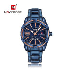 NAVIFORCE Luxury Brand Mens Sport Watch Gold Full Steel Quartz Watches Men Date Waterproof Military Clock Man relogio masculino