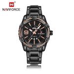 NAVIFORCE Luxury Brand Mens Sport Watch Gold Full Steel Quartz Watches Men Date Waterproof Military Clock Man relogio masculino