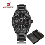 NAVIFORCE Luxury Brand Mens Sport Watch Gold Full Steel Quartz Watches Men Date Waterproof Military Clock Man relogio masculino