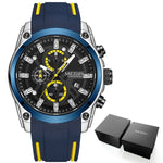 MEGIR Men's Military Sport Watches Men Waterproof Fashion Blue Silicone Strap Wristwatch Man Luxury Top Brand Luminous Watch