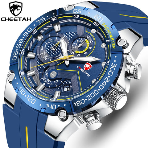 CHEETAH New Watches Mens Luxury Brand Big Dial Watch Men Waterproof Quartz Wristwatch Sports Chronograph Clock Relogio Masculino