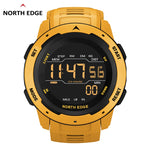 NORTH EDGE Men Digital Watch Men's Sports Watches Dual Time Pedometer Alarm Clock Waterproof 50M Digital Watch Military Clock