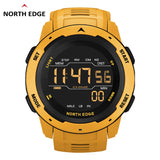 NORTH EDGE Men Digital Watch Men's Sports Watches Dual Time Pedometer Alarm Clock Waterproof 50M Digital Watch Military Clock