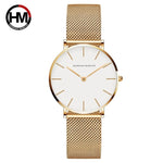 Japan Quartz Movement High Quality 36mm hannah Martin Women Stainless Steel Mesh Rose Gold Waterproof Ladies Watch Dropshipping