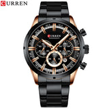 CURREN New Fashion Watches with Stainless Steel Top Brand Luxury Sports Chronograph Quartz Watch Men Relogio Masculino