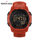 NORTH EDGE Men Digital Watch Men's Sports Watches Dual Time Pedometer Alarm Clock Waterproof 50M Digital Watch Military Clock