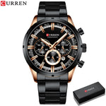 CURREN New Fashion Watches with Stainless Steel Top Brand Luxury Sports Chronograph Quartz Watch Men Relogio Masculino