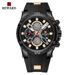 2021 New REWARD Mens Watches Blue Waterproof Top Brand Luxury Chronograph Sport Watch Quartz Men Wristwatch Relogio Masculino