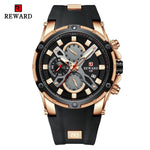 2021 New REWARD Mens Watches Blue Waterproof Top Brand Luxury Chronograph Sport Watch Quartz Men Wristwatch Relogio Masculino