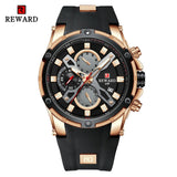 2021 New REWARD Mens Watches Blue Waterproof Top Brand Luxury Chronograph Sport Watch Quartz Men Wristwatch Relogio Masculino