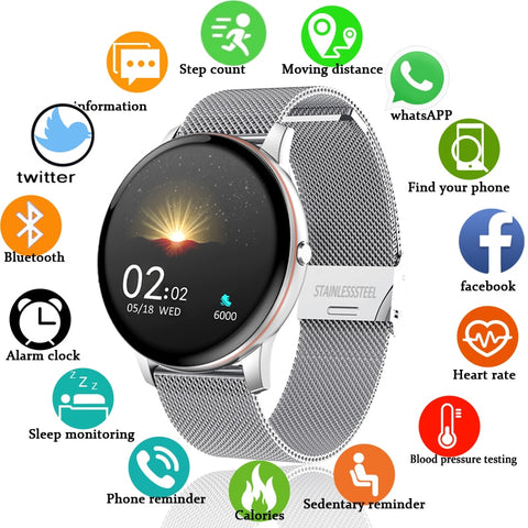 LIGE 2021 New Color All Screen Smart Watch Women Men Multifunctional Sport Heart Rate Blood Pressure IP67 Waterproof Smartwatch