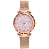 Rose Gold Women Watch 2021 Top Brand Luxury Magnetic Starry Sky Lady Wrist Watch Mesh Female Clock For Dropship relogio feminino