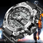 Relogio Masculino 2021 LIGE Sport Men Quartz Digital Watch Creative Diving Watches Men Waterproof Alarm Watch Dual Display Clock