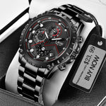 2021 LIGE Fashion Mens Watches Top Luxury Brand Silver Stainless Steel 30m Waterproof Quartz Watch Men Army Military Chronograph