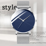 2021 Minimalist Men's Fashion Watches Simple Men Business Ultra Thin Stainless Steel Mesh Belt Quartz Watch reloj hombre