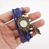 Women's Casual Vintage Multilayer Butterfly Faux Leather Bracelet Wrist Watch Ladies Female Clock Montre Femme Relogios 2017 Hot